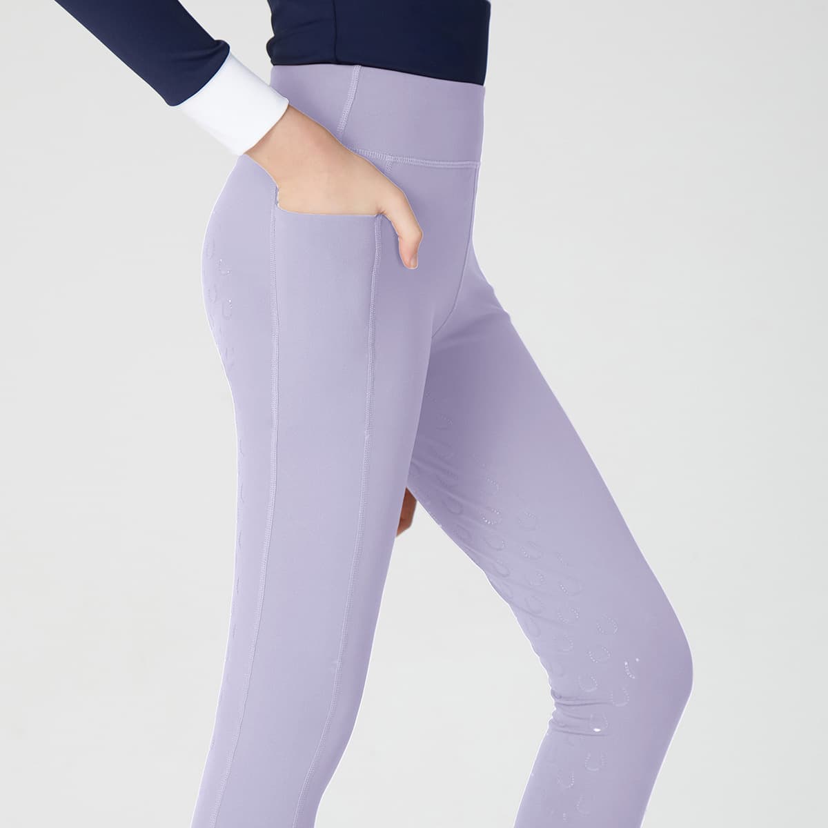 Детские бриджи для верховой езды белые, одежда для соревнований по конному спорту, силиконовые карманы, высокая талия,...