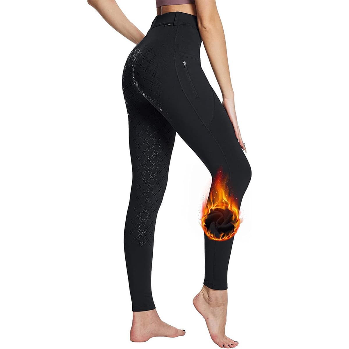 Кросс-бордерные полные силиконовые флисовые бриджи для верховой езды, осенне-зимние, теплые, нескользящие, для активного...