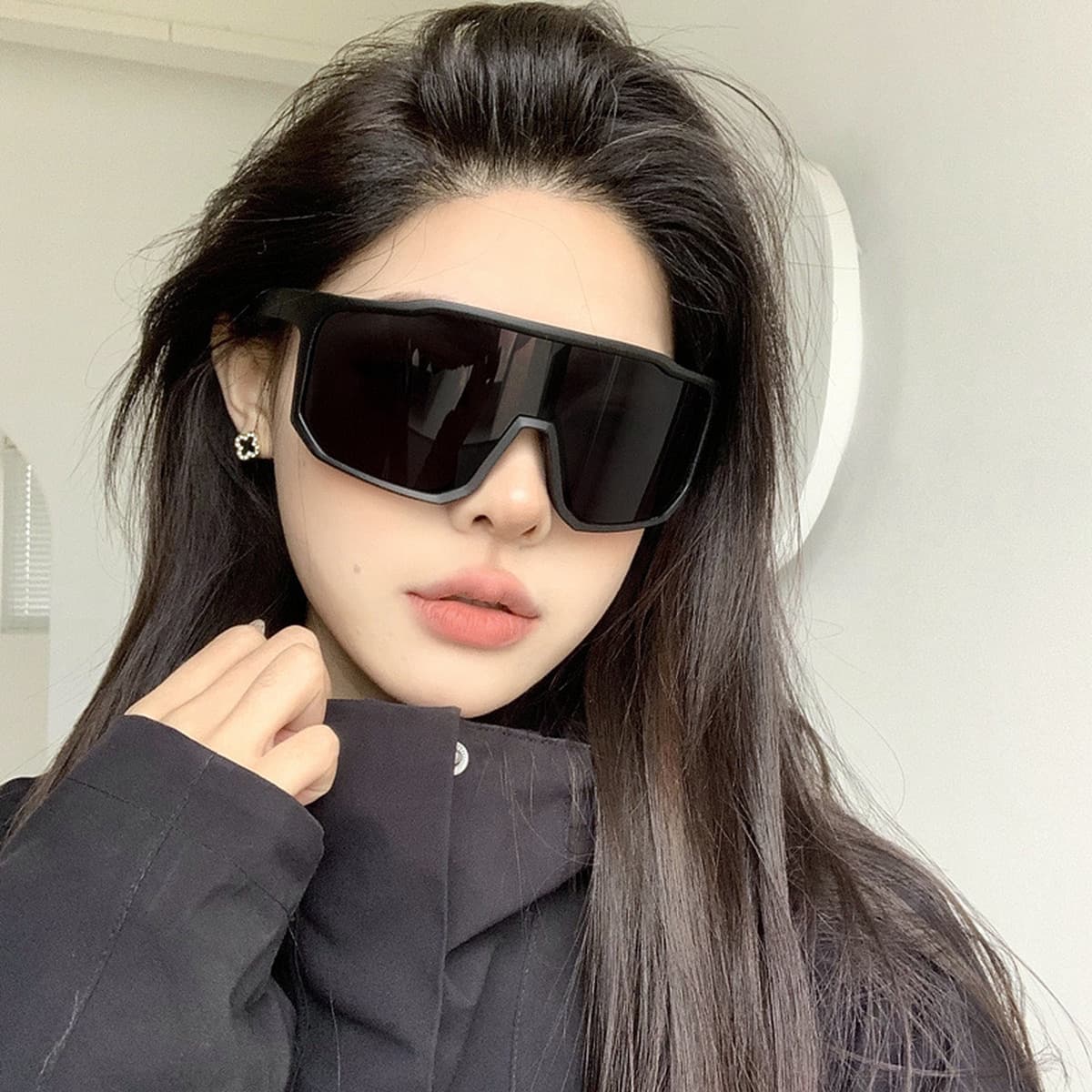 Ретро черный негабаритный рамка для езды на открытом воздухе ветрозащитные спортивные солнцезащитные очки для мужчин и женщин