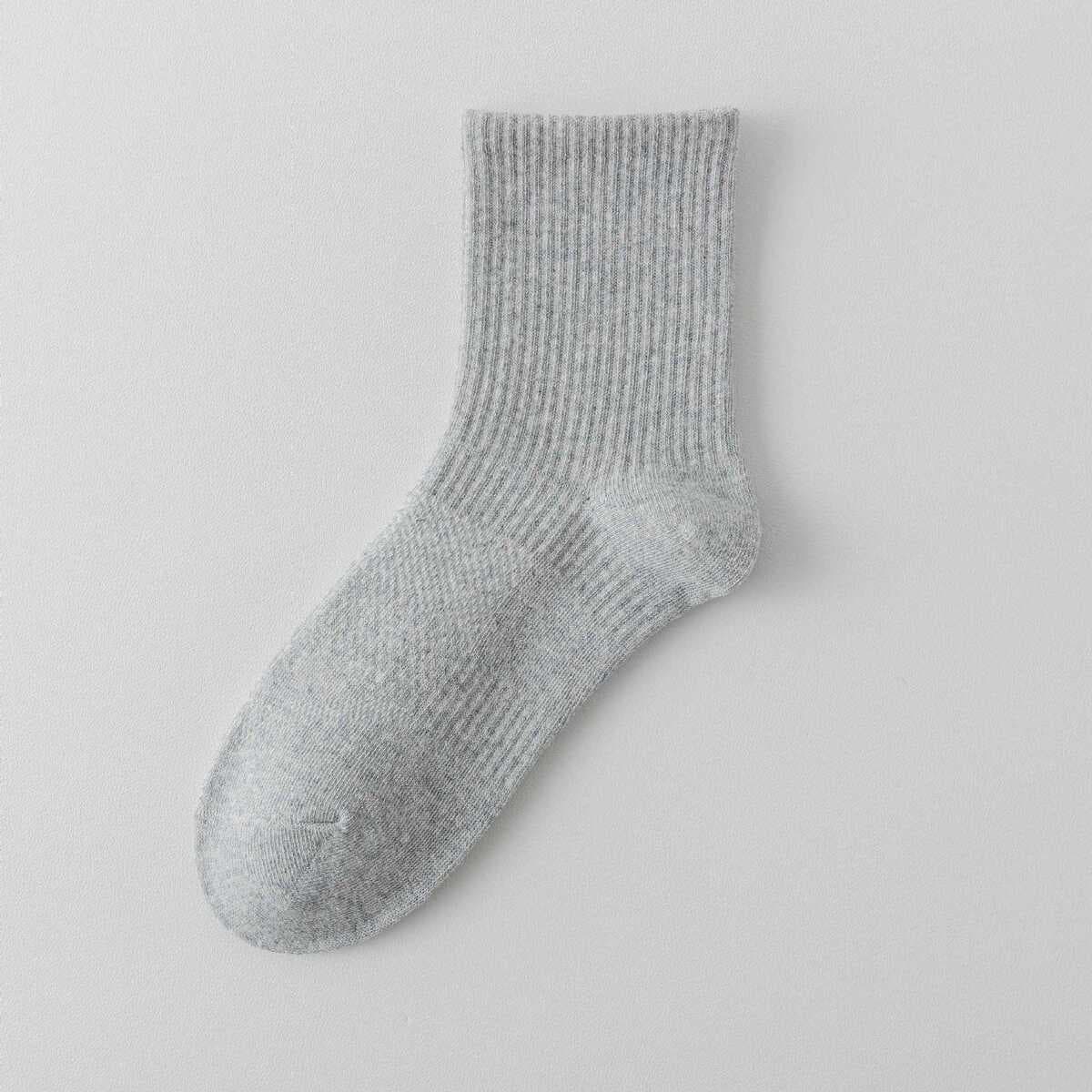 Белые носки для мужчин, осенние и зимние носки средней длины для женщин, спортивные носки из чистого хлопка, впитывающие...