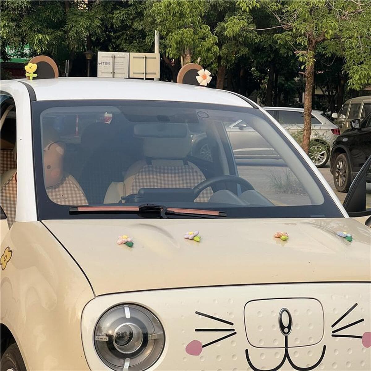 Украшение крыши автомобиля, милое мультяшное украшение наружной части автомобиля с медвежьими ушками, персонализированное...