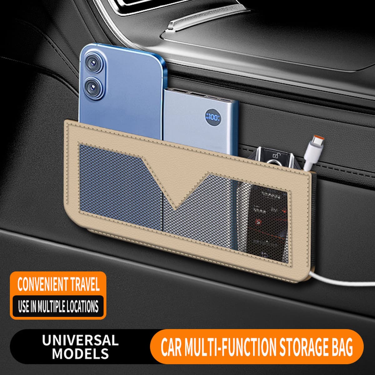 Автомобильная сумка для хранения, сумка для мобильного телефона, сетчатая сумка, сумка для хранения карт, боковая подвесная...