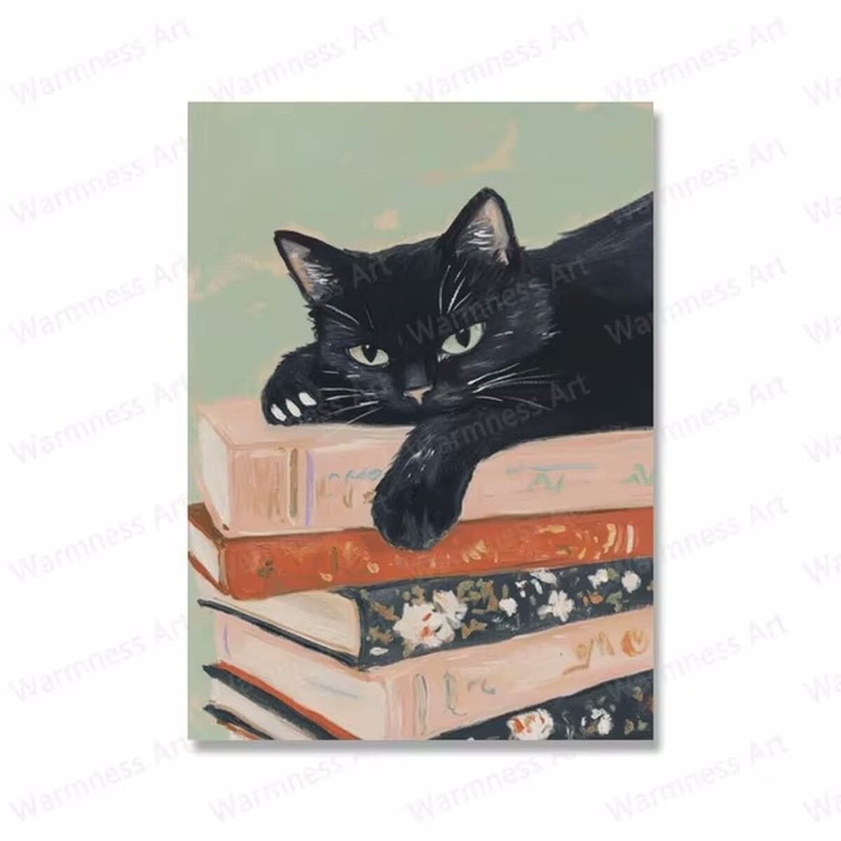 Трансграничный взрыв Черная кошка книга энтузиастов плакат настенное искусство печать холст роспись сложенные книги животных...