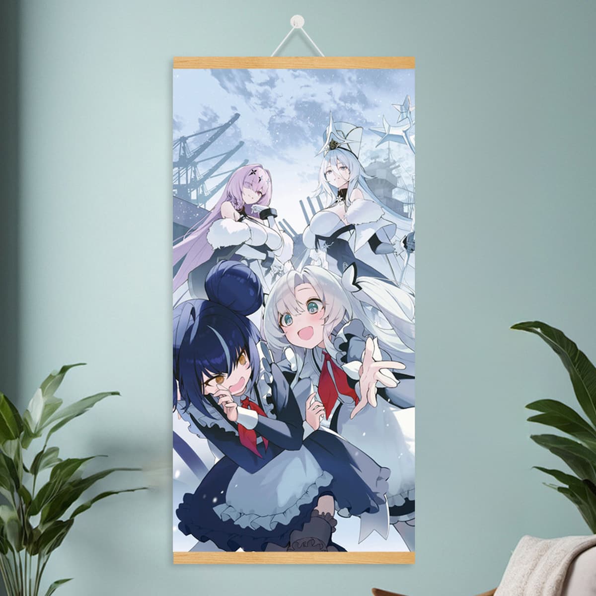 Мультяшный комикс, милый и симпатичный постер с девушкой, фабрика дропшипинга, рулонная картина из массива дерева, подвесная...