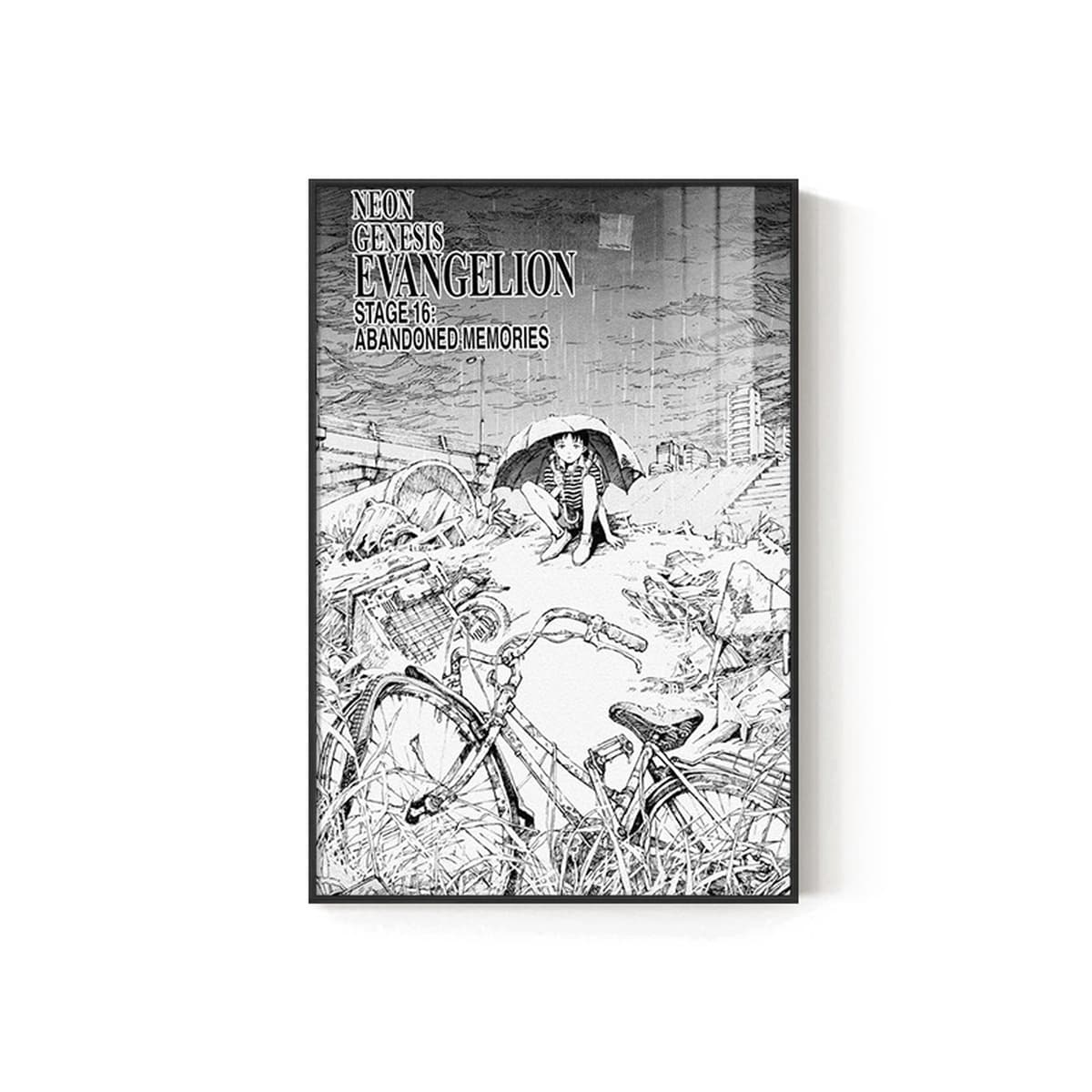 EVA Черно-белый комический плакат Декоративная роспись киберспорт комната кабинет спальня декоративная стена Евангелион...