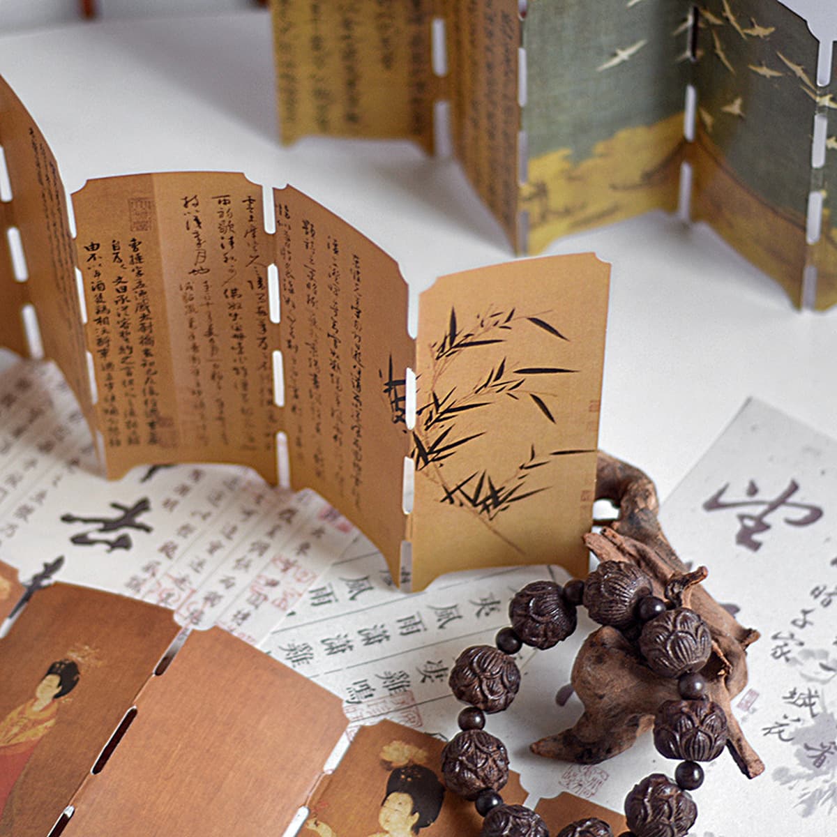 Мини-калиграфия и живопись в китайском стиле, экран, ретро закладка, украшения, нефритовый чай, фото, украшение, фон,...