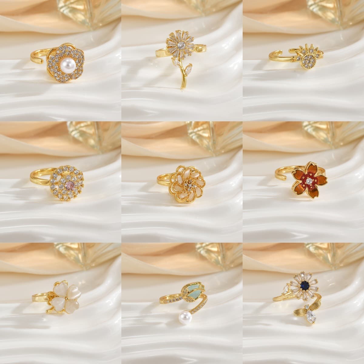 Вращающееся кольцо в европейском и американском стиле для женщин с микроинкрустацией цирконом, элегантное и изысканное,...