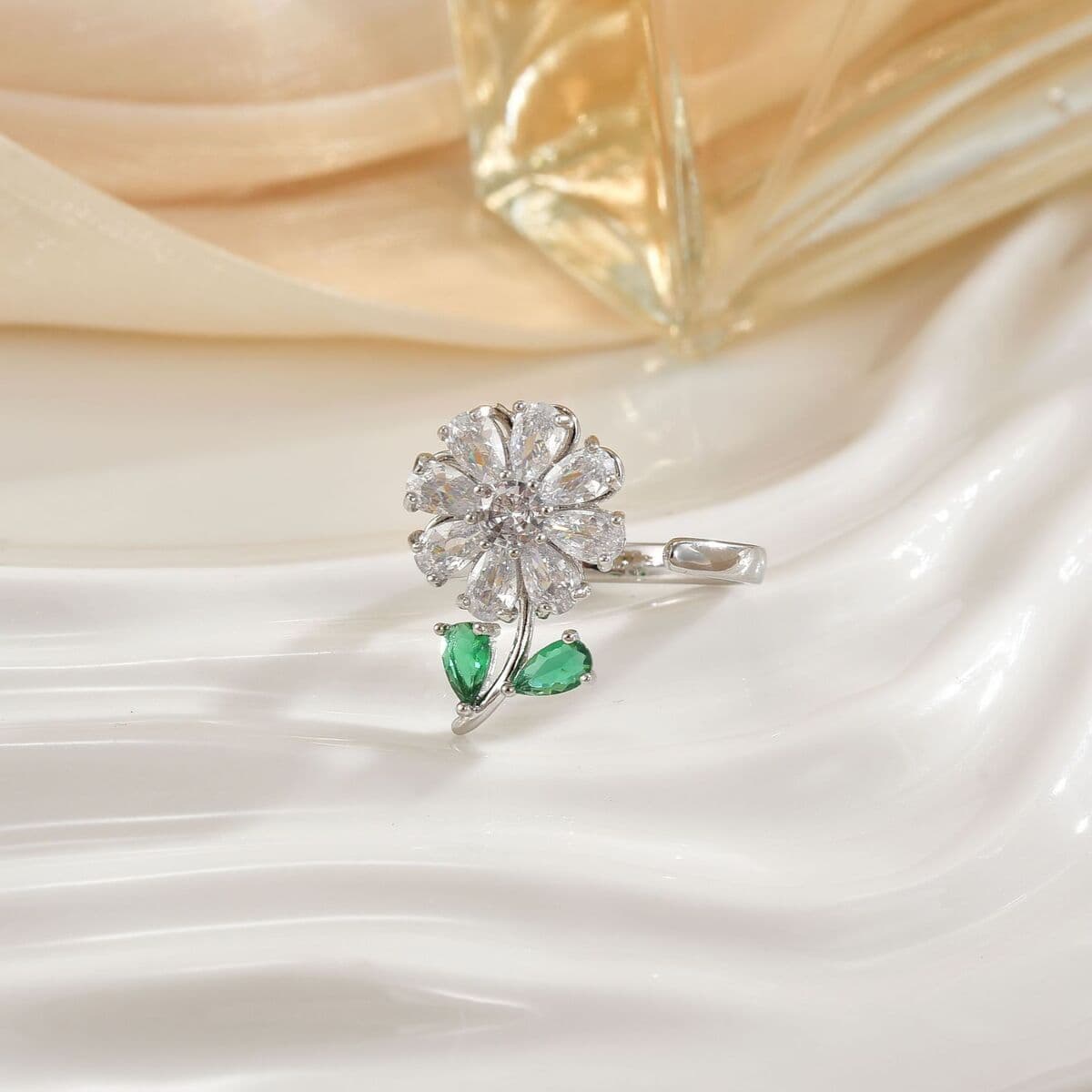 Вращающееся кольцо в европейском и американском стиле для женщин с микроинкрустацией цирконом, элегантное и изысканное,...