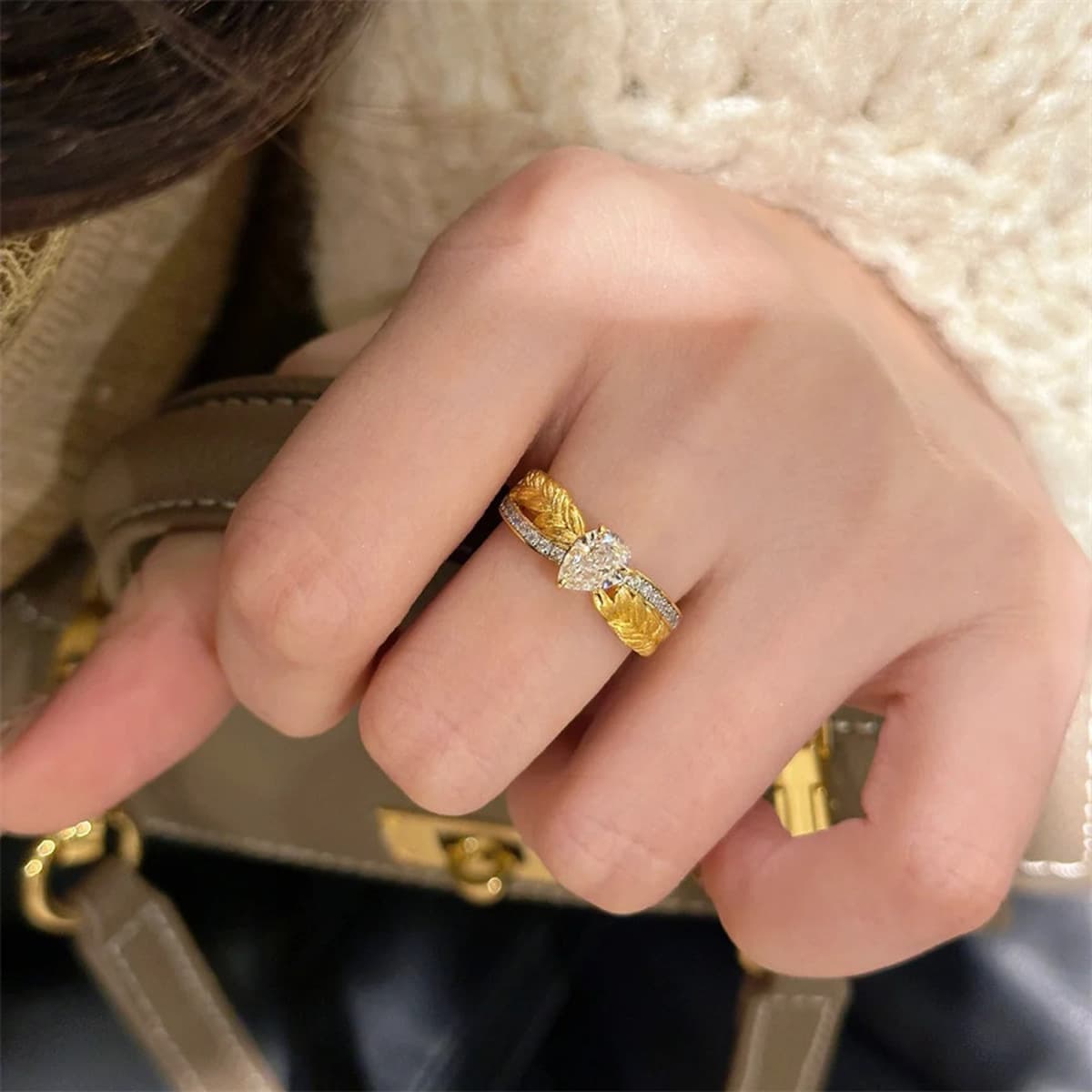 Срединный стиль s925 стерлингового серебра циркона вытянуто кольцо для женщин ретро-ниши