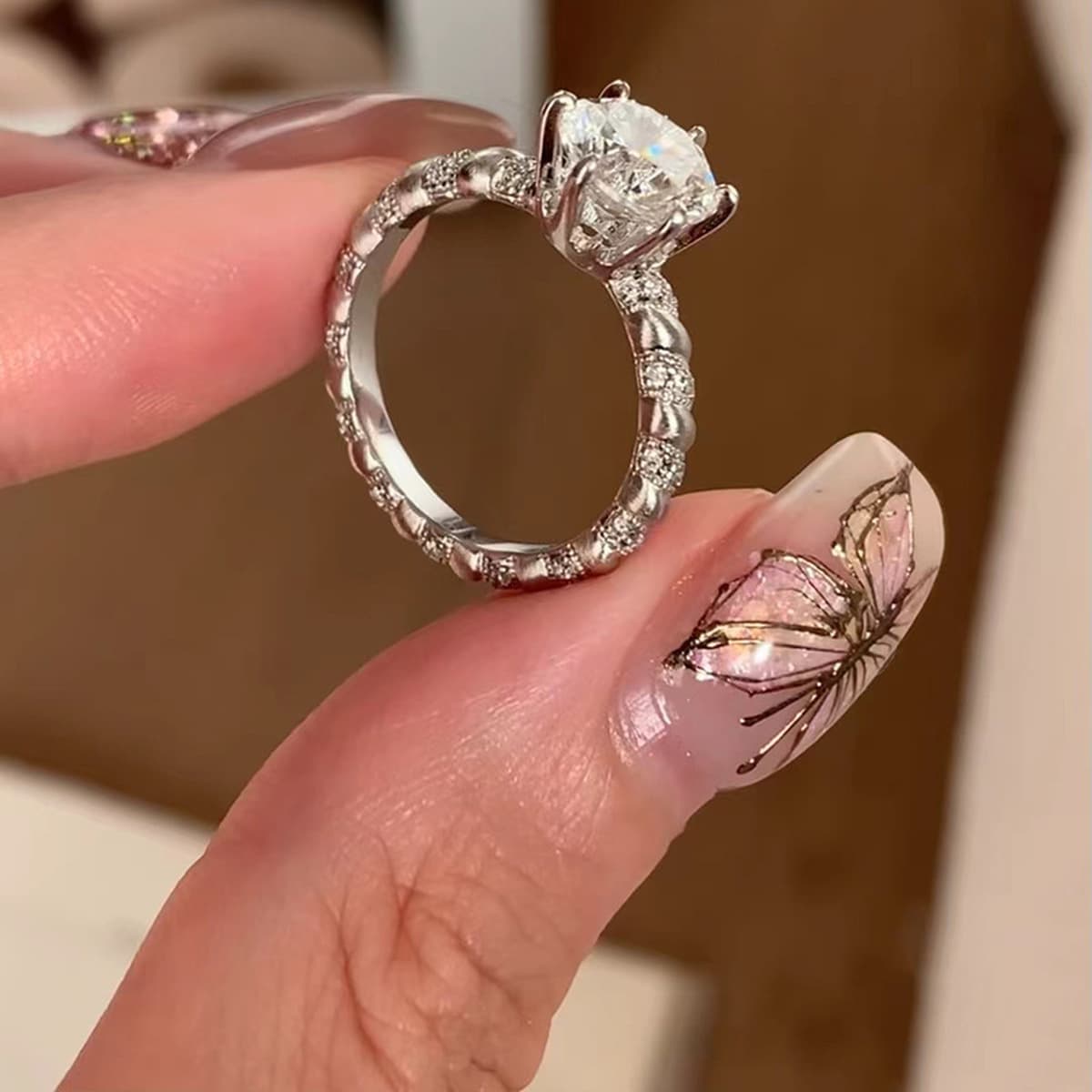 Срединный стиль s925 стерлингового серебра циркона вытянуто кольцо для женщин ретро-ниши