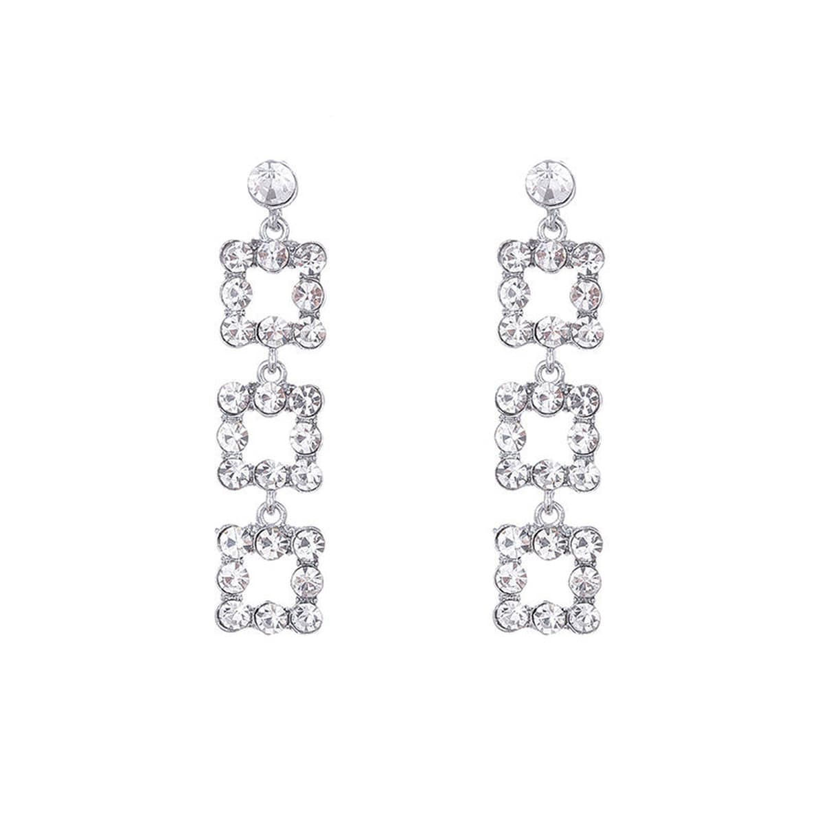 Европейский и американский тренд нишевые дизайны с бриллиантами и кисточками геометрические квадратные ожерелья серьги...