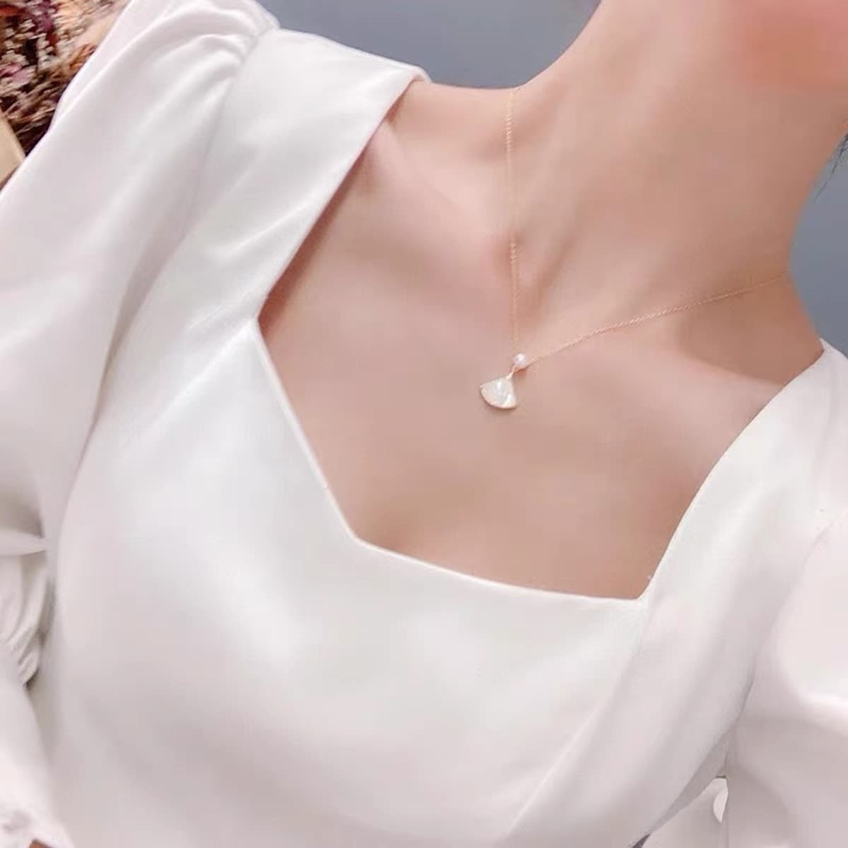 Французский натуральный жемчуг веерообразный натуральный моллюсков серьги нишевые дизайн высокого уровня чувство серьги...