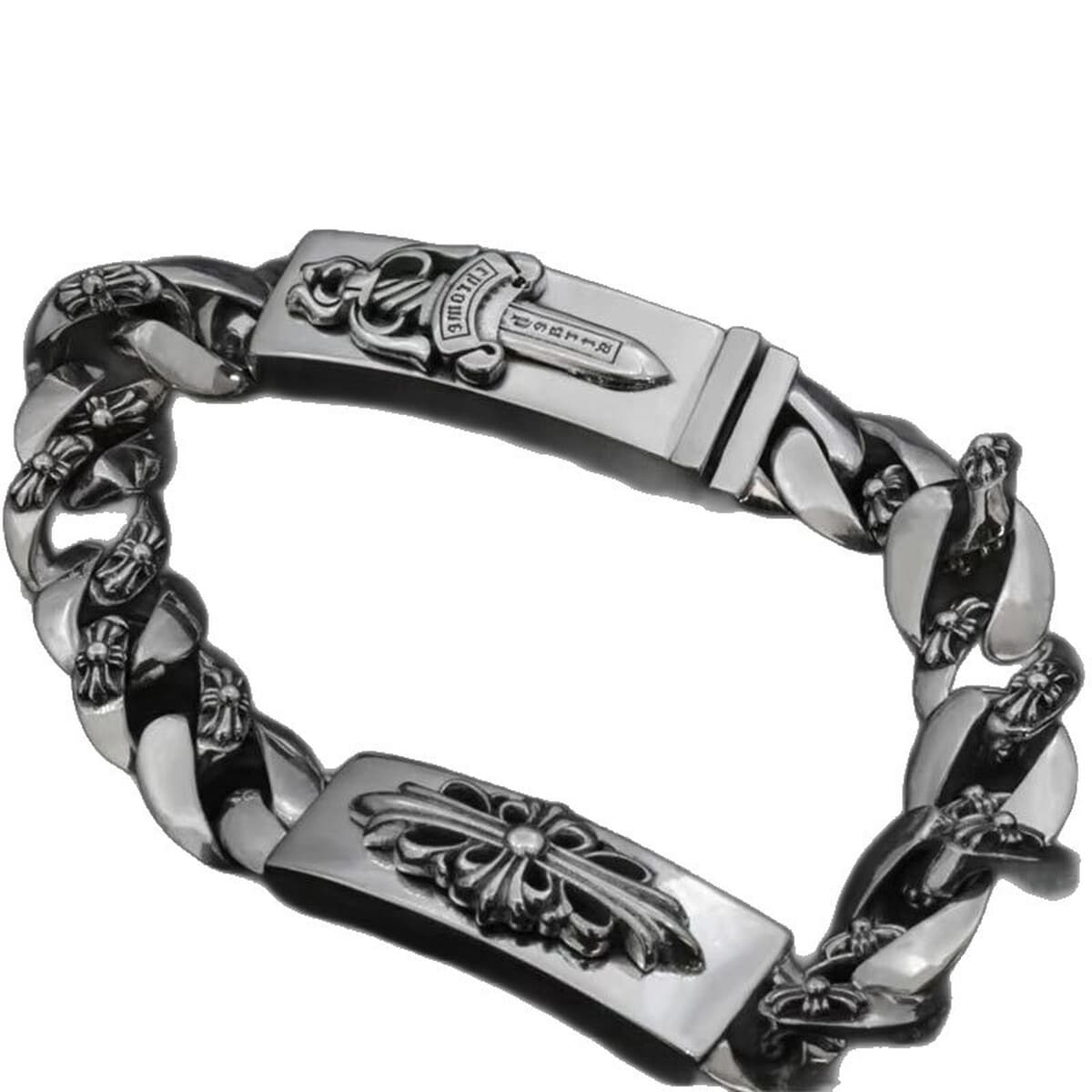 Модный браслет CH с сердцем в виде вороны, с крупной надписью, крестом, кубиками, цветком-шпилем, парный стиль, оптовая...