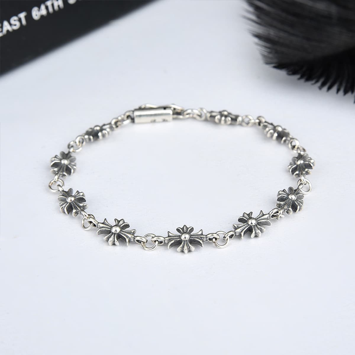 Модный браслет CH с сердцем в виде вороны, с крупной надписью, крестом, кубиками, цветком-шпилем, парный стиль, оптовая...