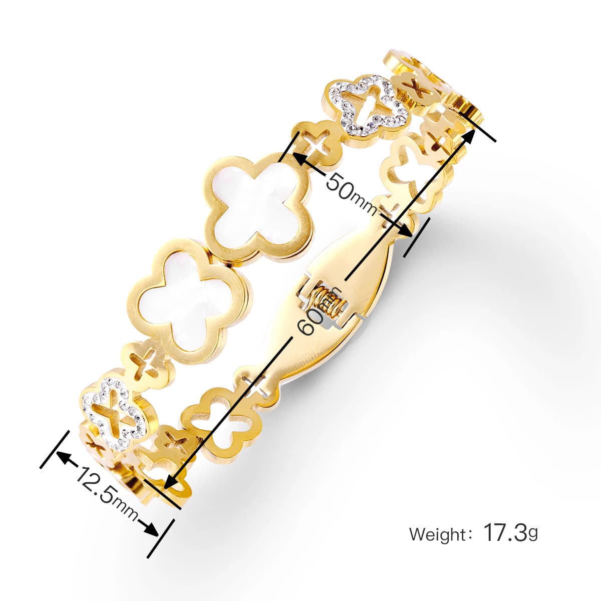 Женский браслет с четырехлистным клевером, покрытый гальваническим покрытием, не выцветает, экологичный, европейский и...