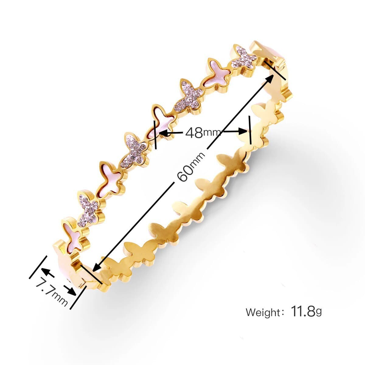 Женский браслет с четырехлистным клевером, покрытый гальваническим покрытием, не выцветает, экологичный, европейский и...