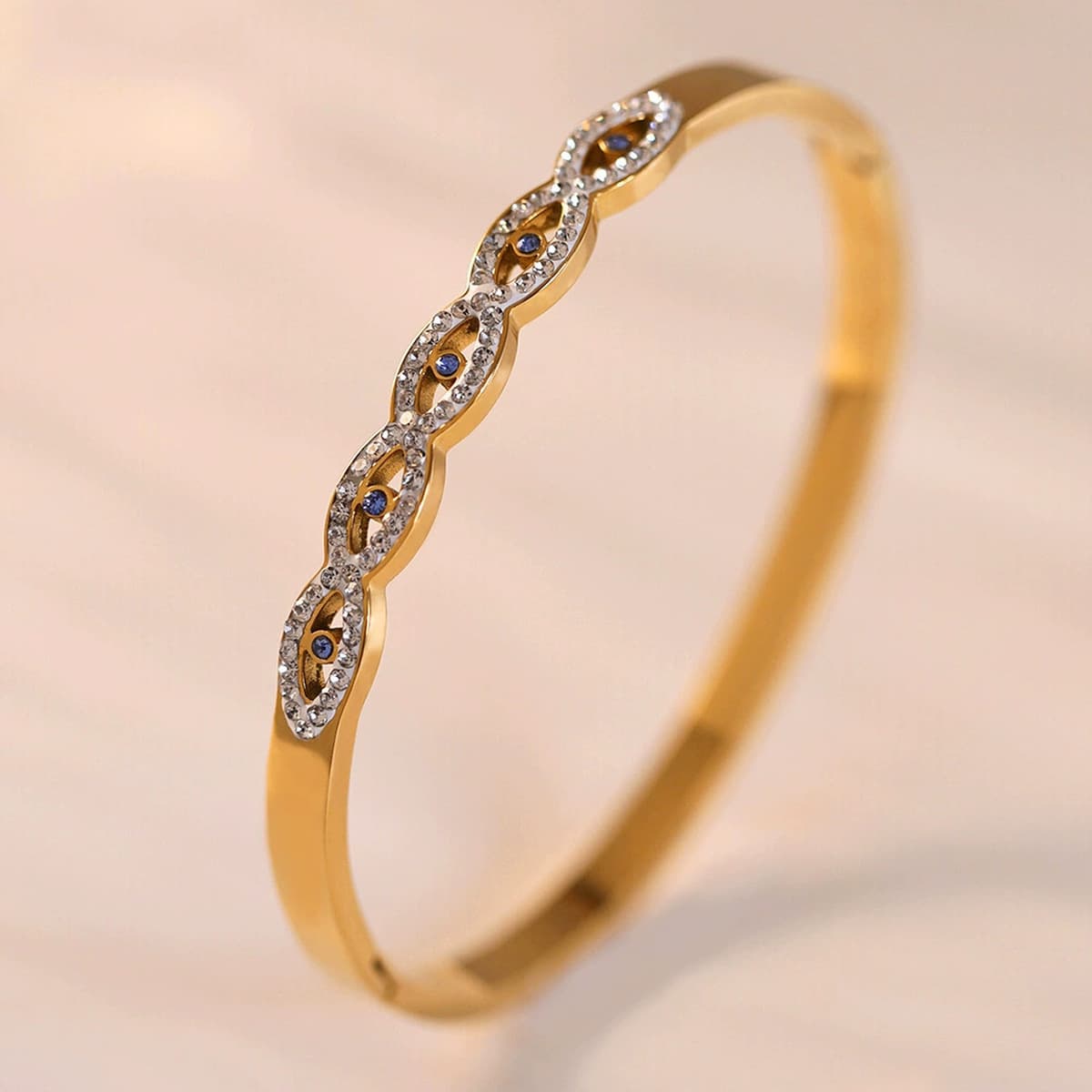 Женский браслет с четырехлистным клевером, покрытый гальваническим покрытием, не выцветает, экологичный, европейский и...