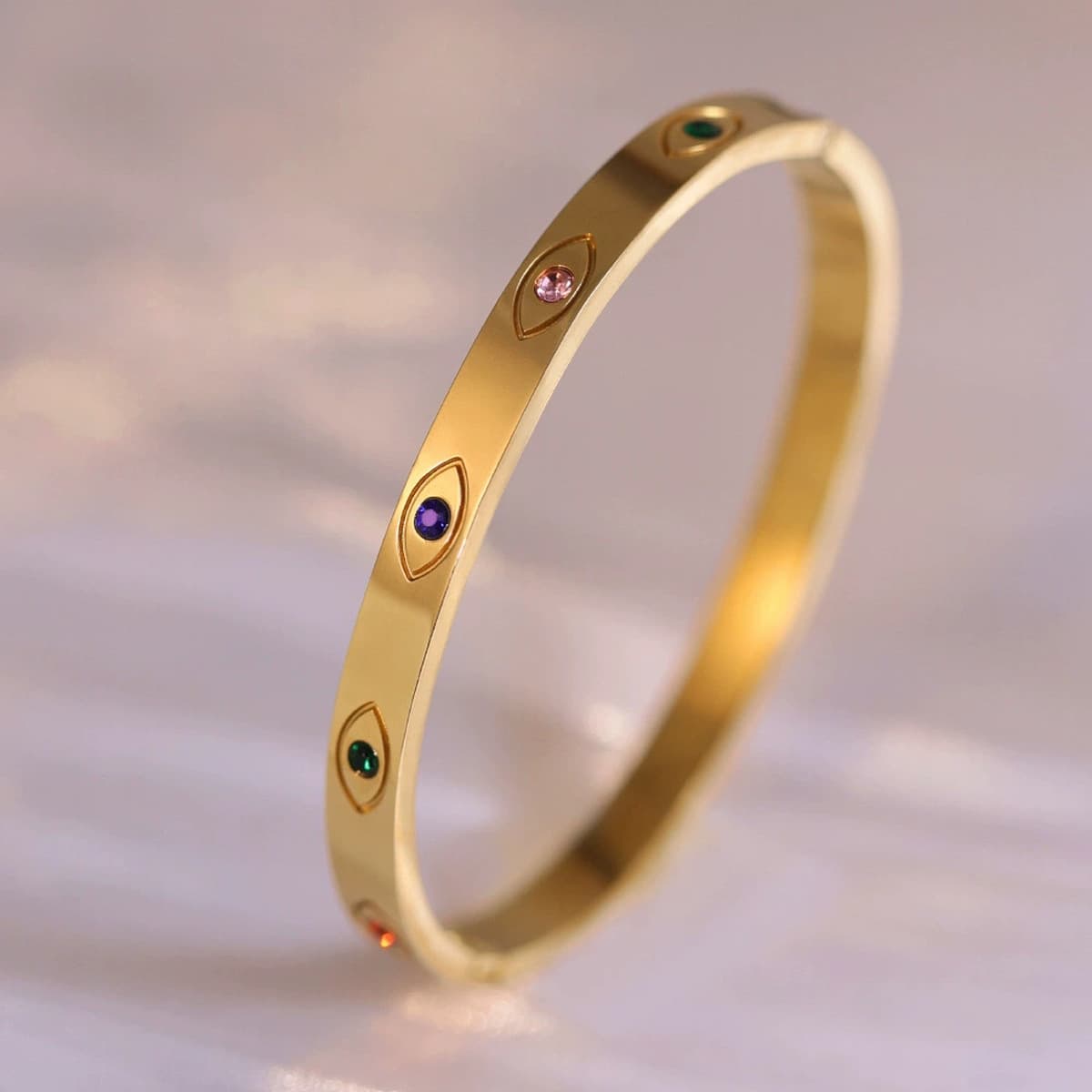 Женский браслет с четырехлистным клевером, покрытый гальваническим покрытием, не выцветает, экологичный, европейский и...