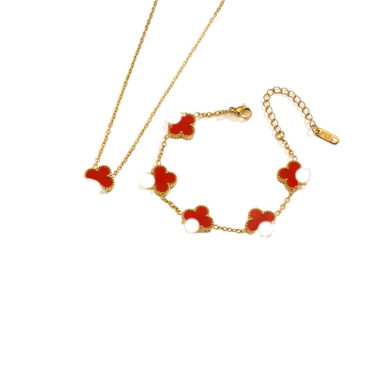 Популярный набор из трех предметов: колье, браслет и серьги с четырехлистным клевером 13 мм, универсальный клевер с...