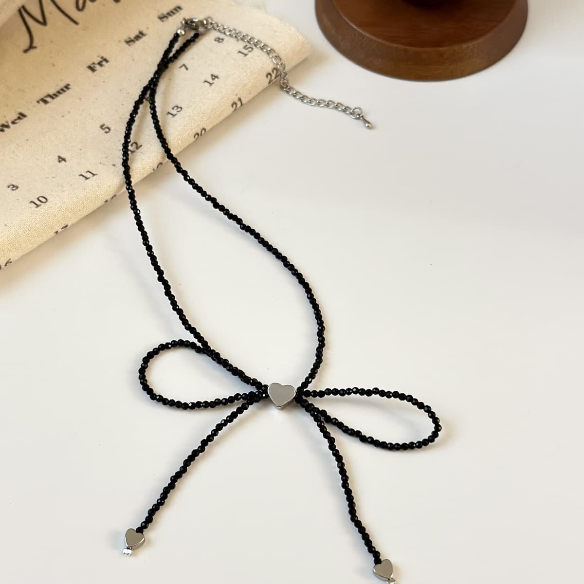 Розовая черная цепочка ключицы из бисера любовь жемчужная шнуровка бант ниша дизайн темперамент ожерелье женский чокер