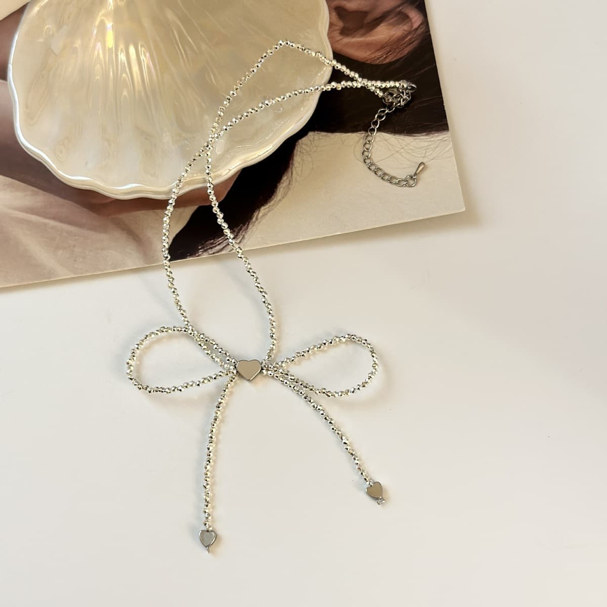 Розовая черная цепочка ключицы из бисера любовь жемчужная шнуровка бант ниша дизайн темперамент ожерелье женский чокер