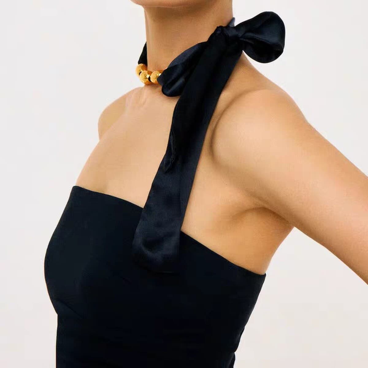 Холодный ветер металлический шаровой ремешок ожерелье ретро французская цепочка ключицы, европейское и американское тяжелое...