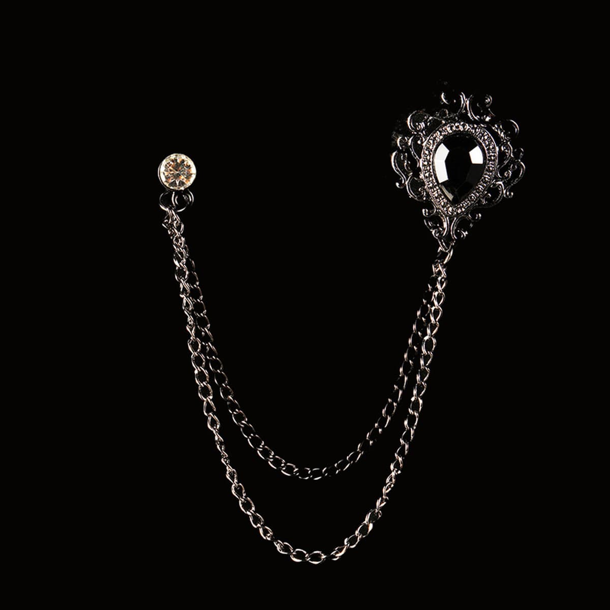 Зимний новый модный рубиновый свитер цепочка броши темперамент элегантный коктейльный костюм дикий корсаж