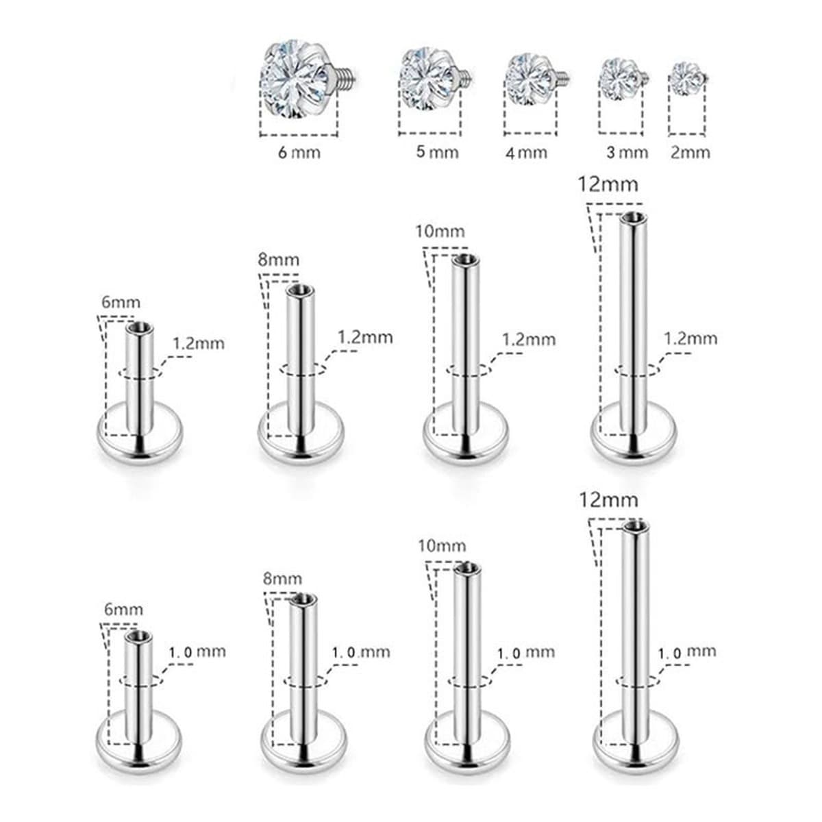 Нержавеющая сталь пирсинг ушные гвозди маленькие серьги ногти маленькие носовые гвозди бриллианты кристалл циркон ультра...