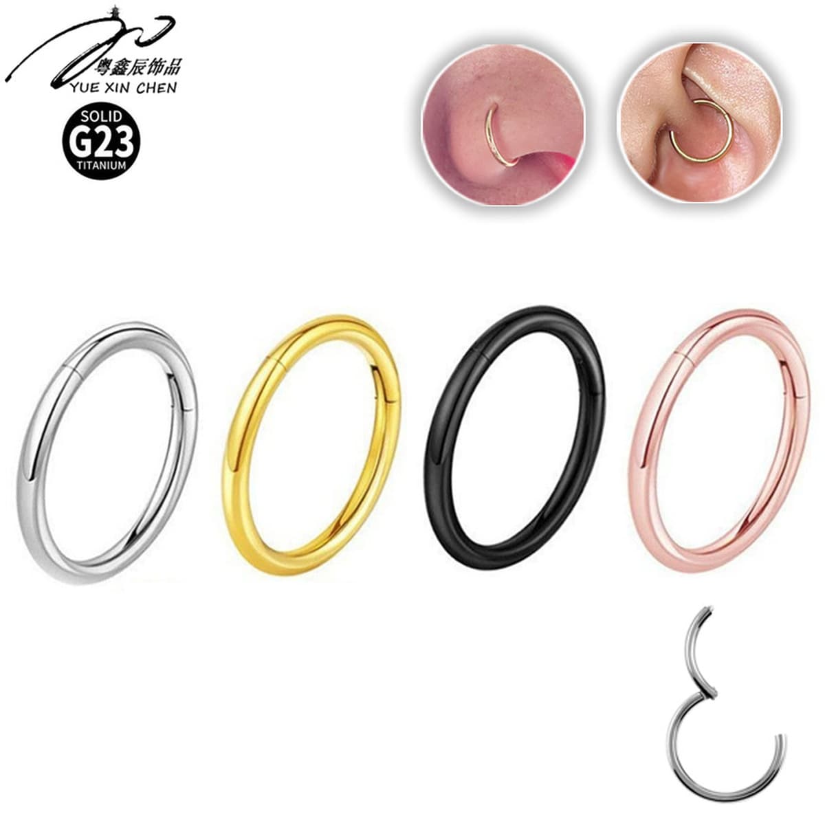G23 титановый сплав, основа, бесшовное носовое кольцо, простое индивидуальное кольцо, мужское и женское кольцо с закрытым...