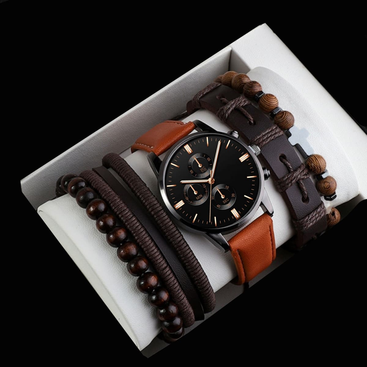 Трансграничные взрывные новые дикие мужчины внешняя торговля оптовые тенденции поводки часы браслет набор для моды и отдыха