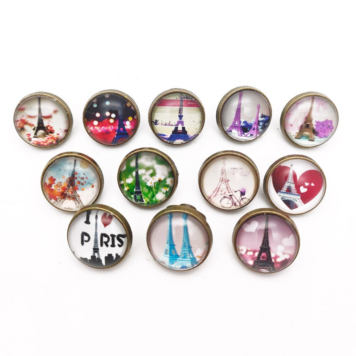 Фабрика прямые поставки DIY время драгоценный камень круглая кнопка оснастки металлический хрусталь мультфильм перо узор...