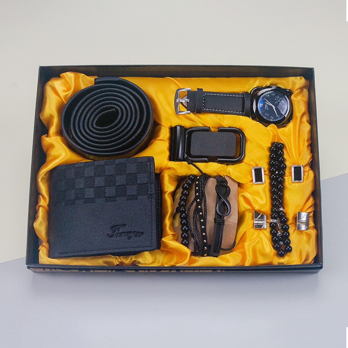 Мужской сувенирный набор: кошелек, галстук, браслет, ремень, солнцезащитные очки — подарок на День святого Валентина и День...