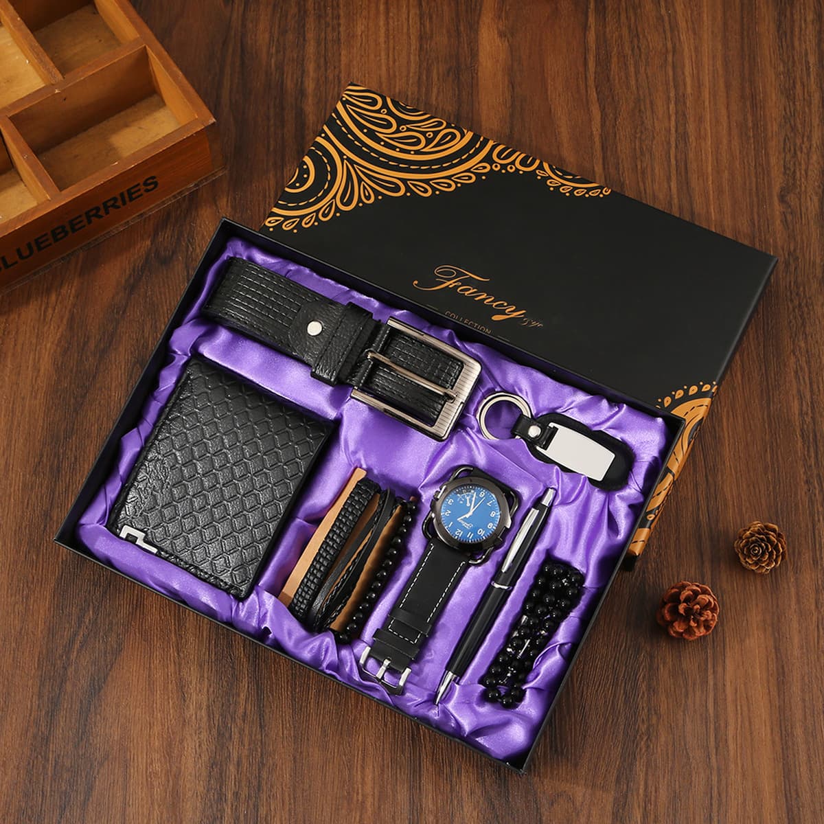 Подарочный набор для мужчин: кошелек, ремень, кварцевые часы, солнцезащитные очки, сувенир, подарок на День отца, День...