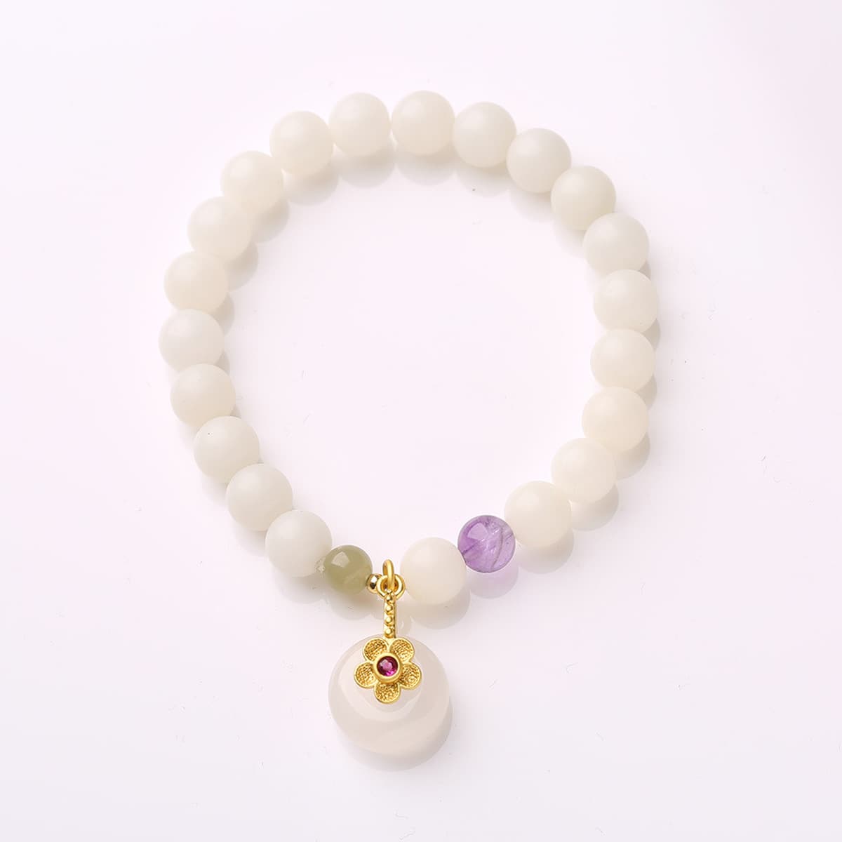 Qiyi ювелирные изделия оригинальный натуральный корень Бодхи браслет Белый нефрит Бодхи 108 бусин четки Бодхи браслет