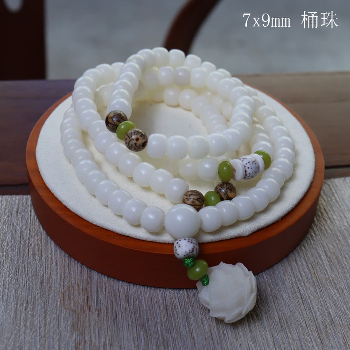 Qiyi ювелирные изделия оригинальный натуральный корень Бодхи браслет Белый нефрит Бодхи 108 бусин четки Бодхи браслет