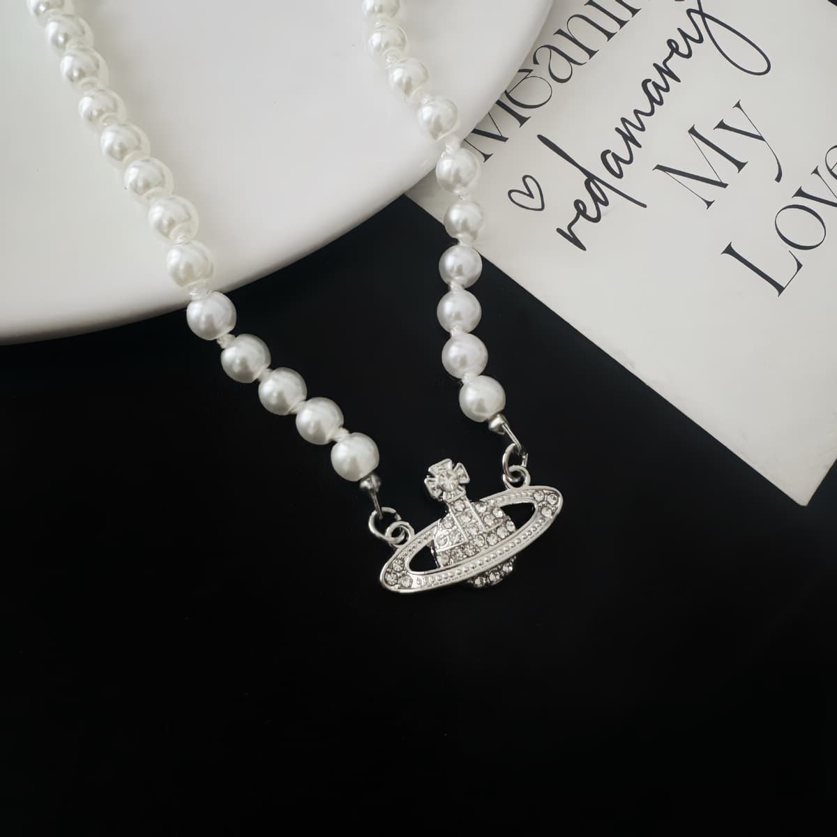 Трансграничные европейские и американские производители: Жемчужное ожерелье Saturn, женская брошь, объемное...