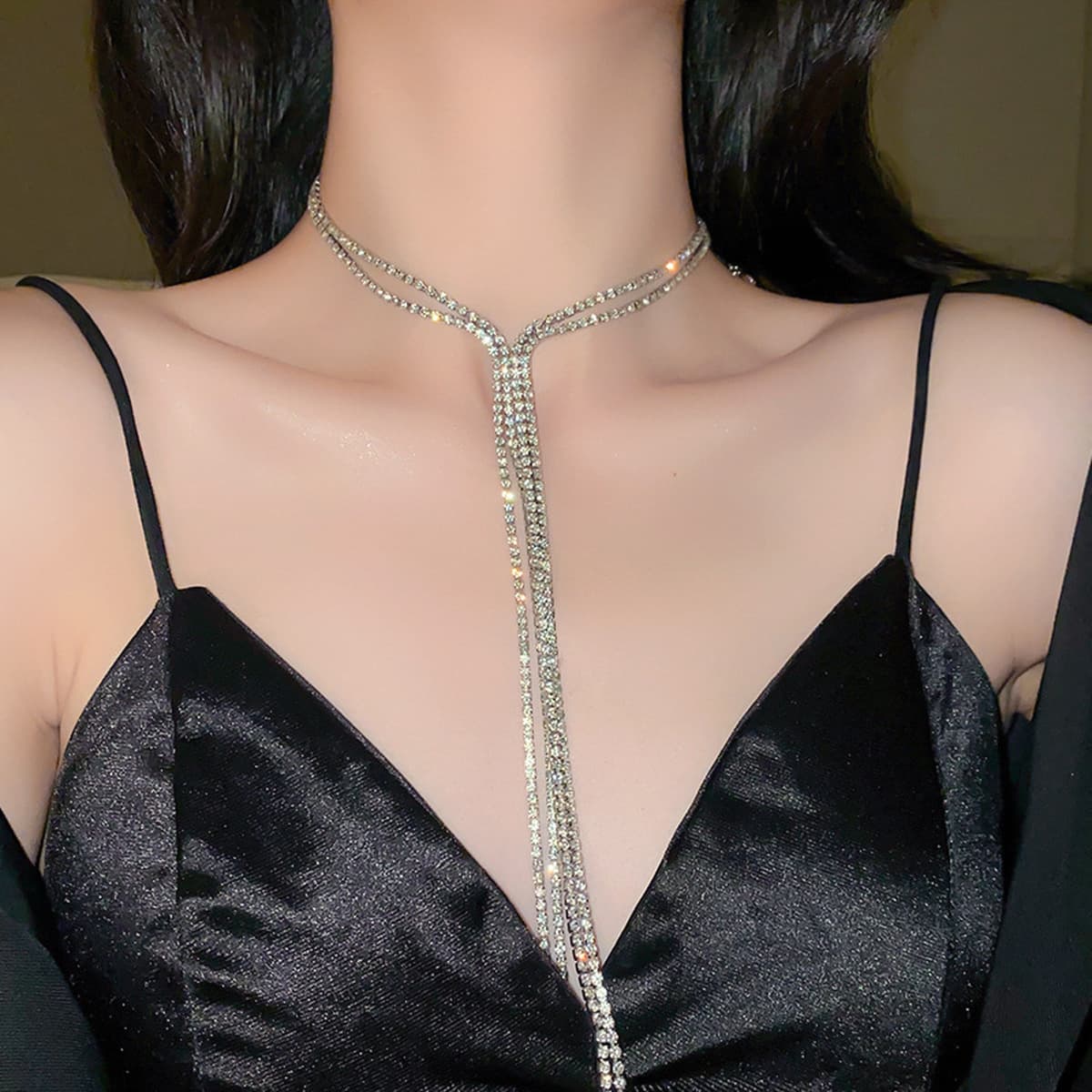 Циркон Капля воды колье ожерелье легкая Роскошная ниша высокое чувство воротник осень и зима платье Универсальный...