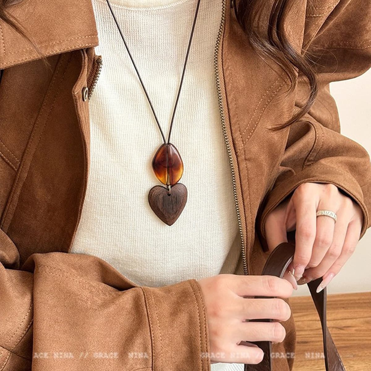 Ретро богемное керамическое ожерелье, длинная цепочка для свитера в средневековом экзотическом этническом стиле,...