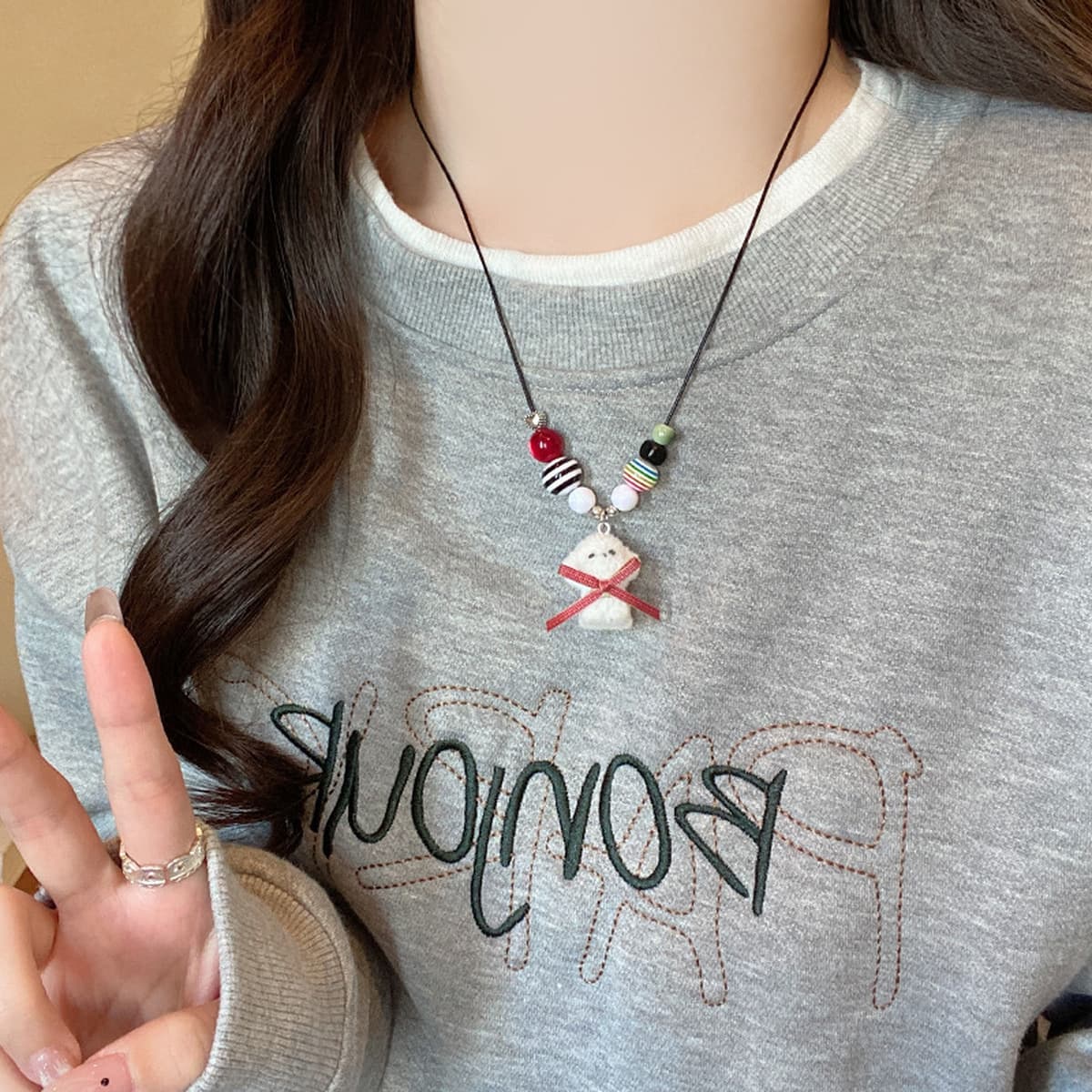 Ретро богемное керамическое ожерелье, длинная цепочка для свитера в средневековом экзотическом этническом стиле,...