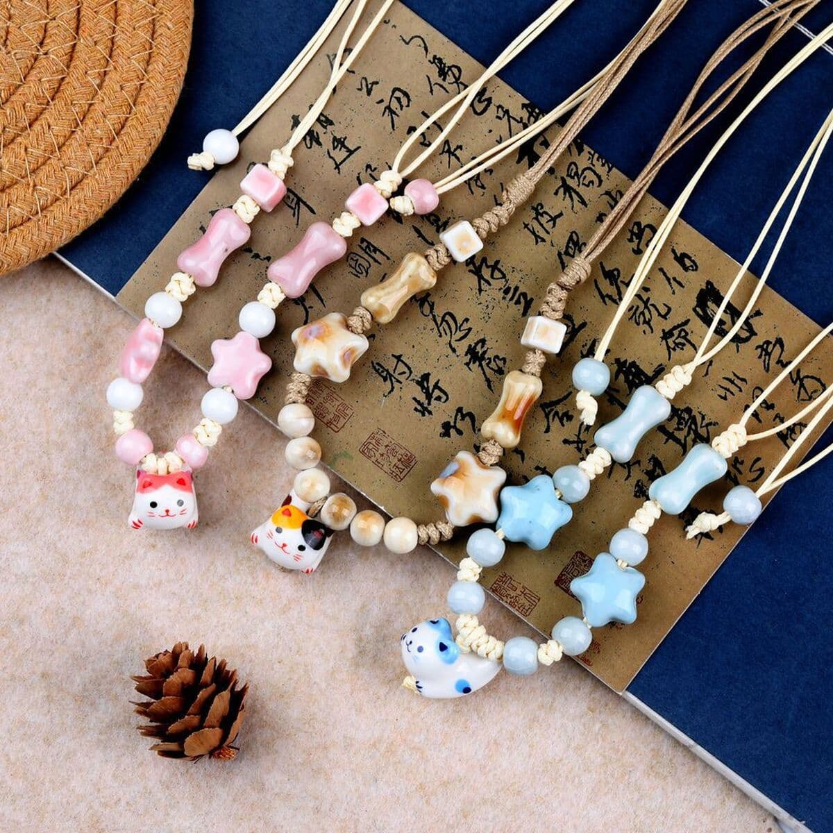 Цзиндэчжэнь Юань Сяохун керамическое ожерелье кошачий серии нишевые китайские милые дикие украшения