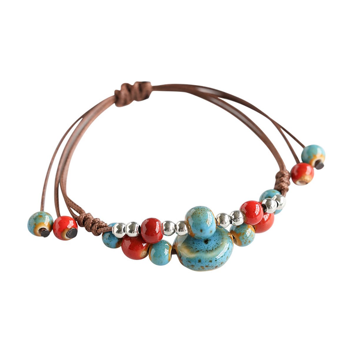 Национальный ветер керамические ювелирные изделия Jingdezhen фарфоровые бусы с ручной веревкой