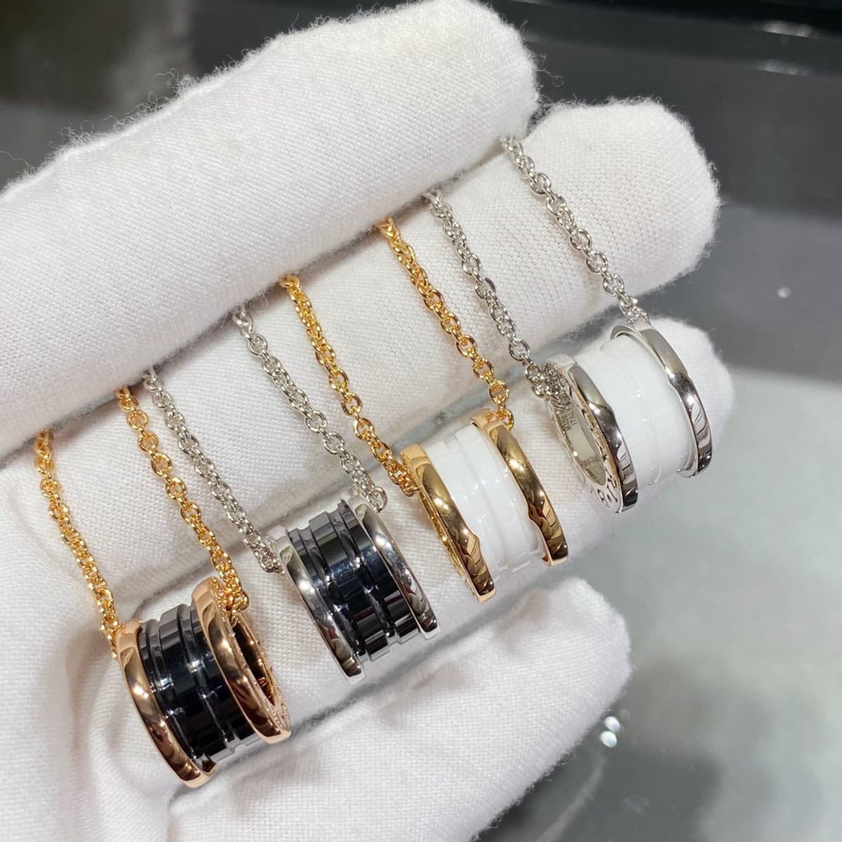 Высокая версия Xiaoman талия пружинное ожерелье женский мужской стерлингового серебра с покрытием 18k розовое золото черный...