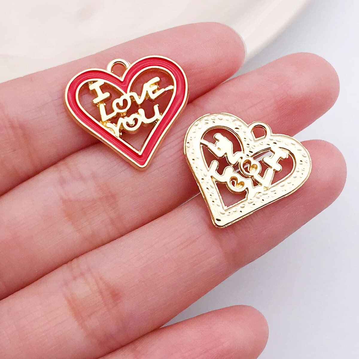 Кулон-подвеска для ожерелья DIY в форме сердца с розой и надписью LOVE, цвет розовый, ко Дню святого Валентина, аксессуары...