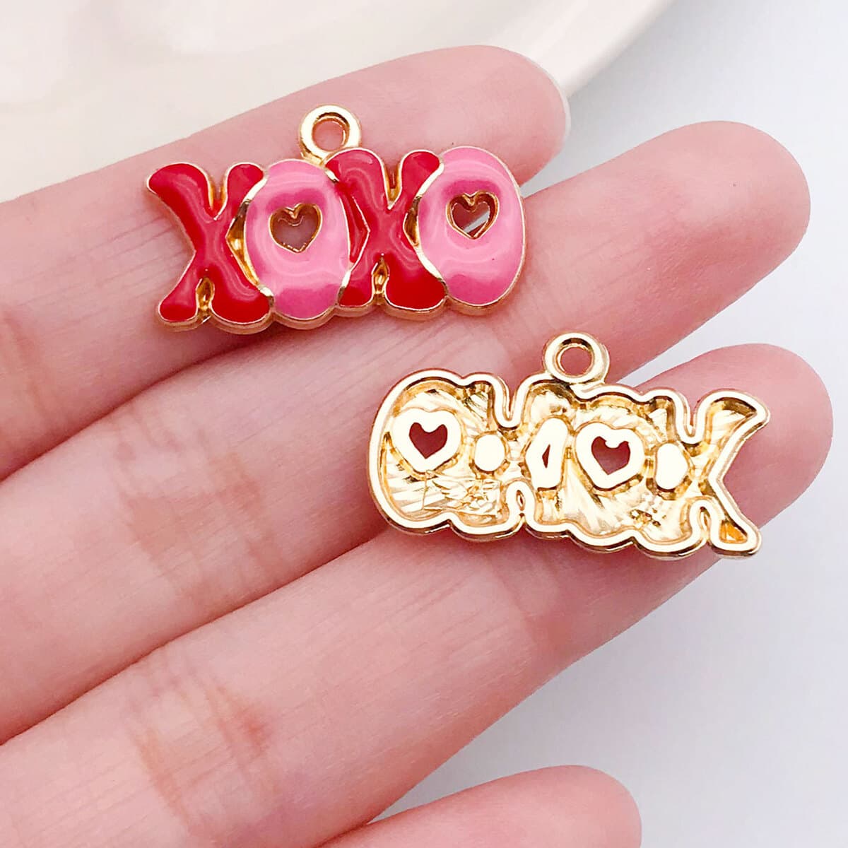 Кулон-подвеска для ожерелья DIY в форме сердца с розой и надписью LOVE, цвет розовый, ко Дню святого Валентина, аксессуары...