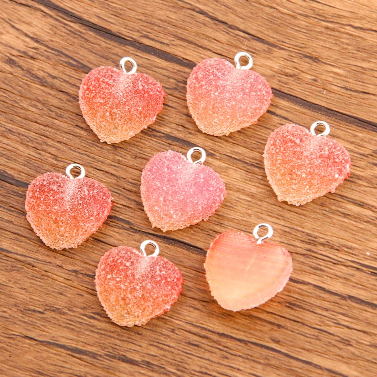 3 DIY аксессуары из смолы градиент медведь персик сердце кулон Смола Шарм Кулон багажное ожерелье аксессуары