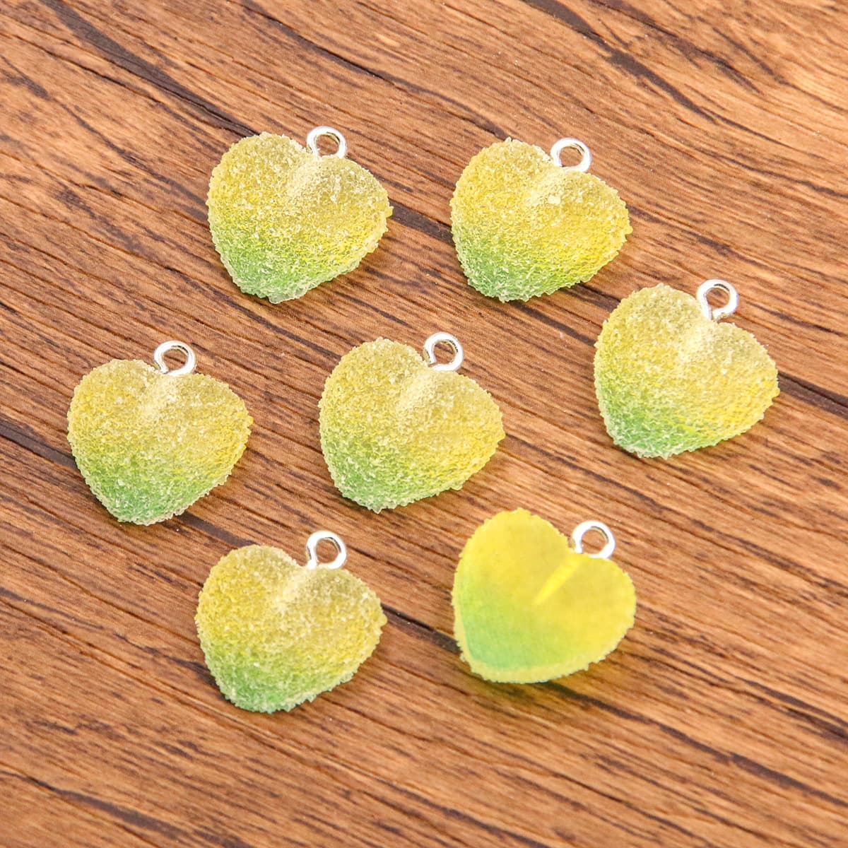 3 DIY аксессуары из смолы градиент медведь персик сердце кулон Смола Шарм Кулон багажное ожерелье аксессуары