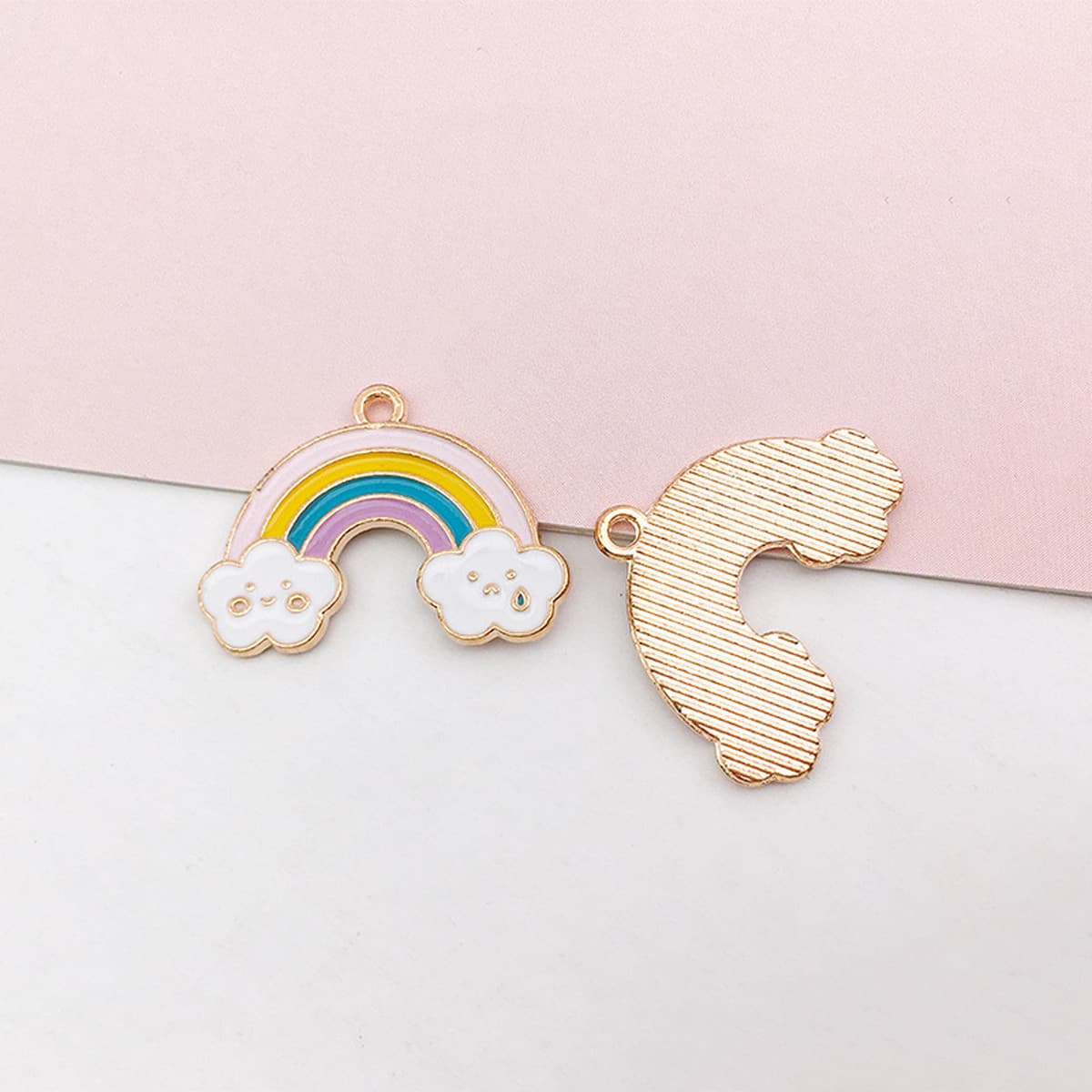 1 сплав DIY ювелирные аксессуары Капельное масло радуга кулон ожерелье серьги брелок аксессуар материал