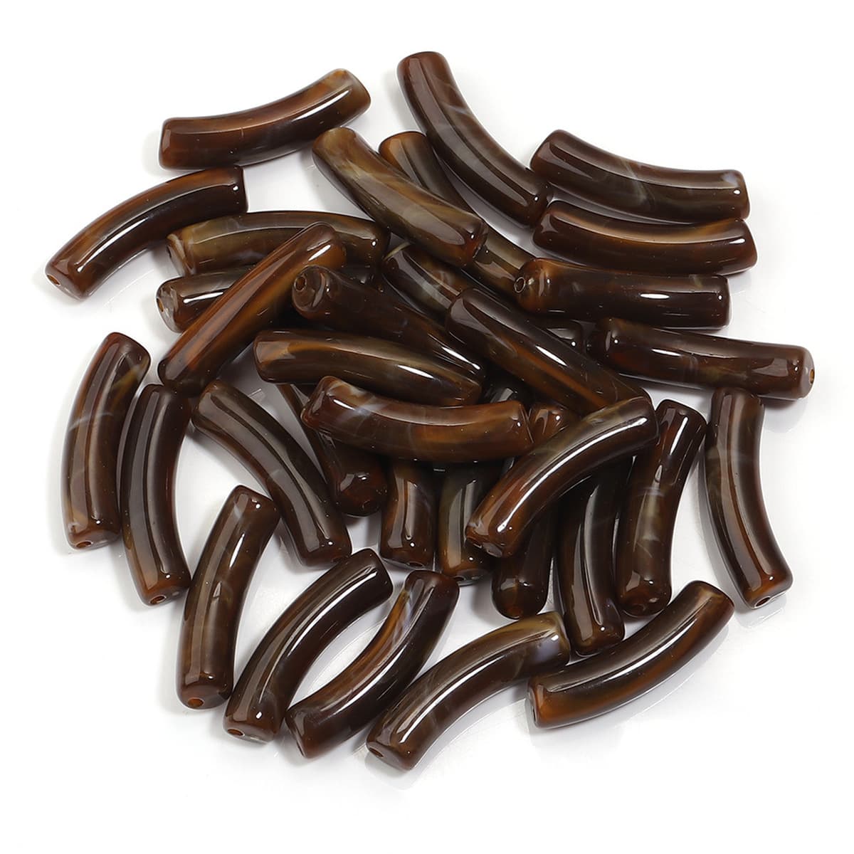 Изогнутая трубка, акриловые одноцветные смешанные цветные трубчатые бусины, ожерелье «сделай сам», ручные украшения,...