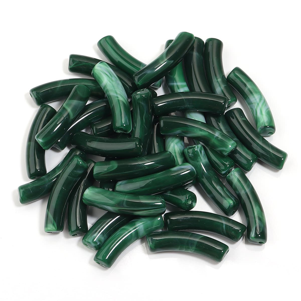 Изогнутая трубка, акриловые одноцветные смешанные цветные трубчатые бусины, ожерелье «сделай сам», ручные украшения,...