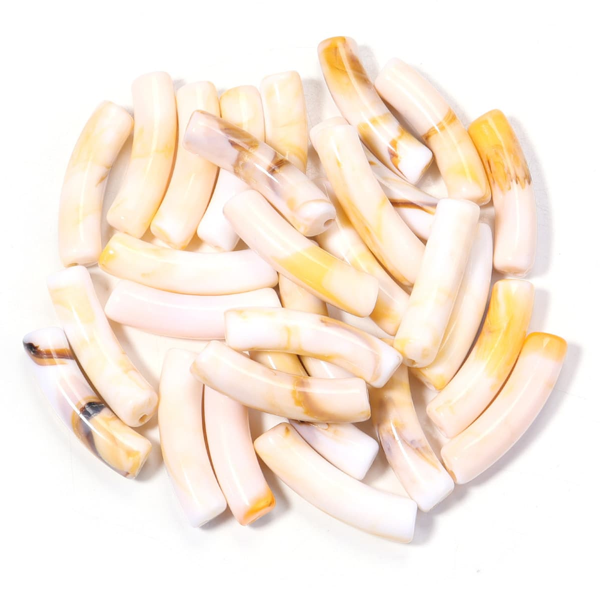 Изогнутая трубка, акриловые одноцветные смешанные цветные трубчатые бусины, ожерелье «сделай сам», ручные украшения,...